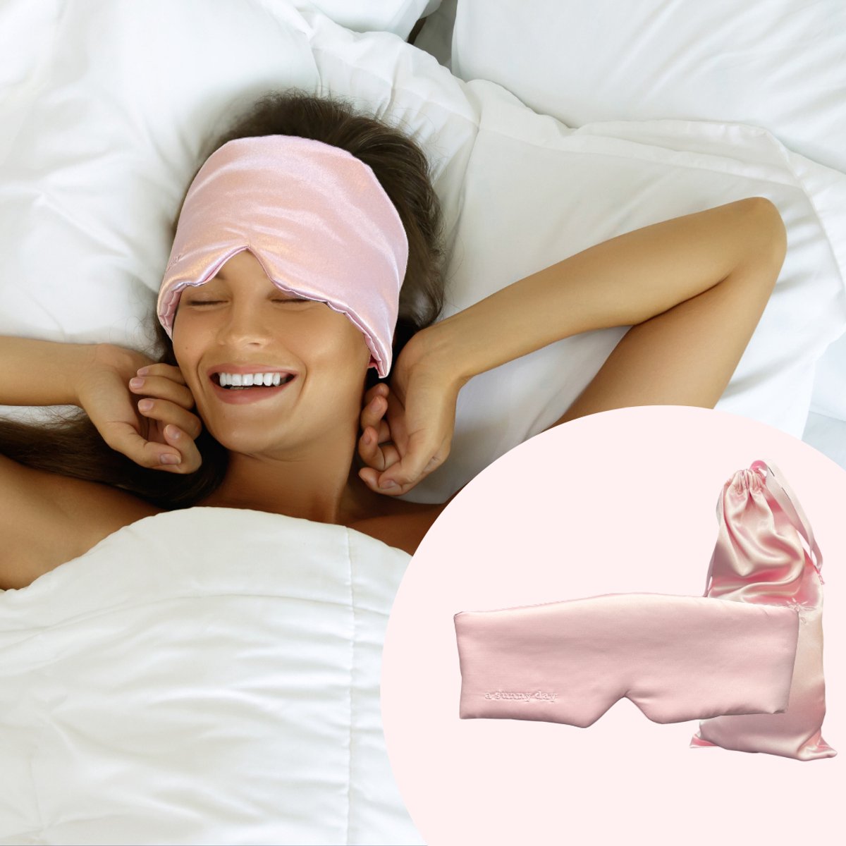 Zijden slaapmasker - roze
