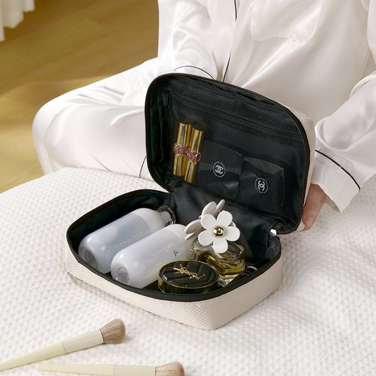 Packing cubes met compressierits - 6-delig - beige