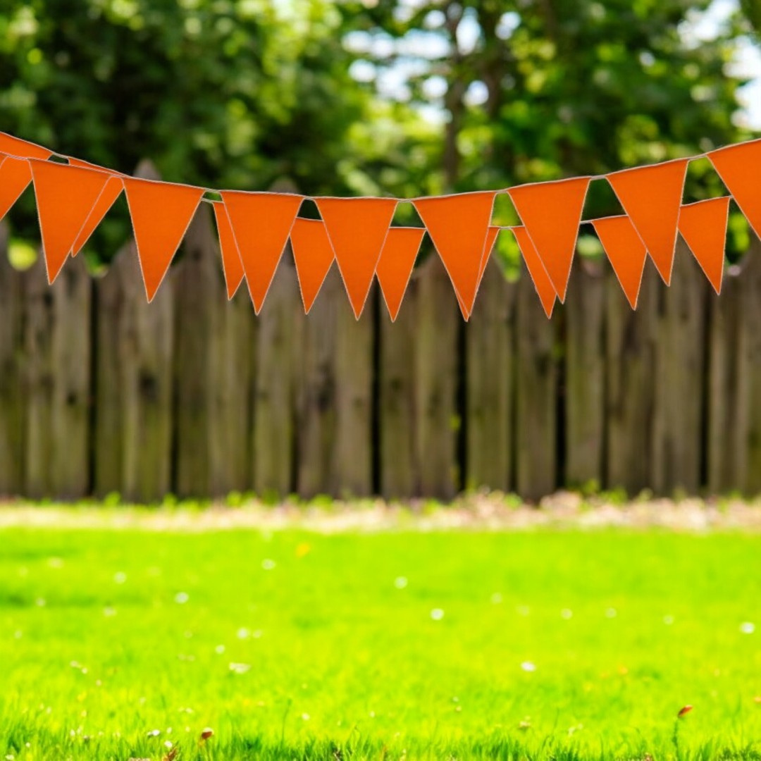 Oranje vlaggenlijn katoen 10m – Koningsdag versiering binnen & buiten