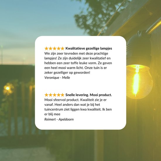 5 meter lichtsnoer + 2 meter aansluitsnoer inclusief 10 LED lampen