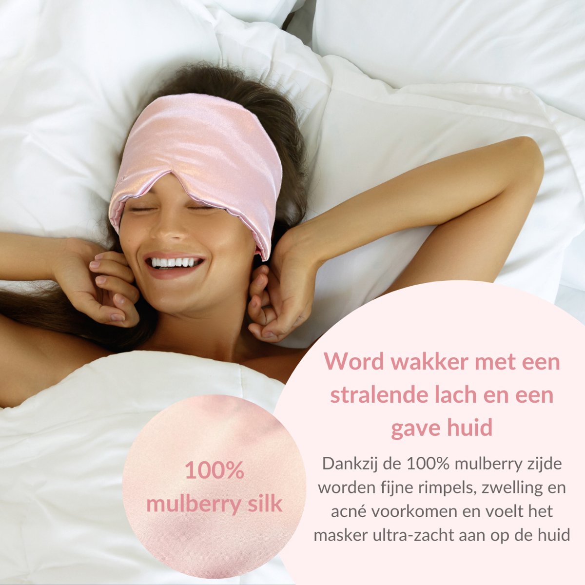 Zijden slaapmasker - roze