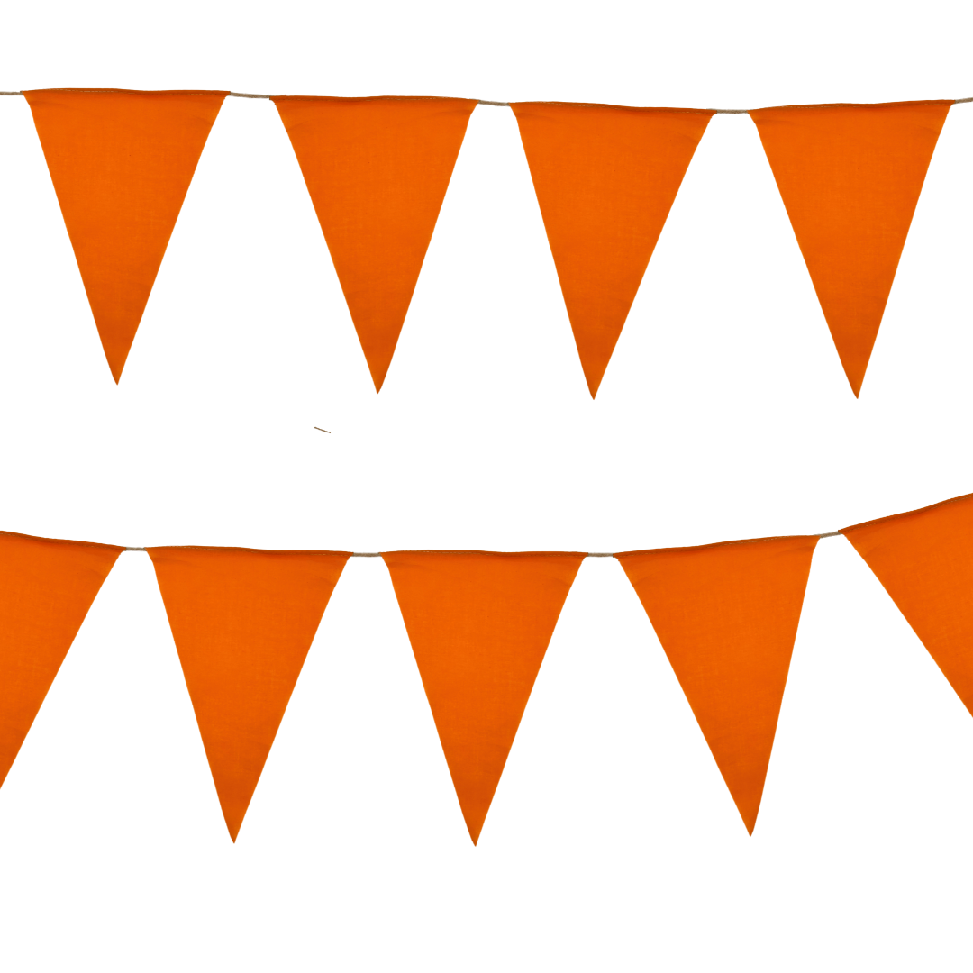Oranje vlaggenlijn katoen 10m – versiering binnen & buiten