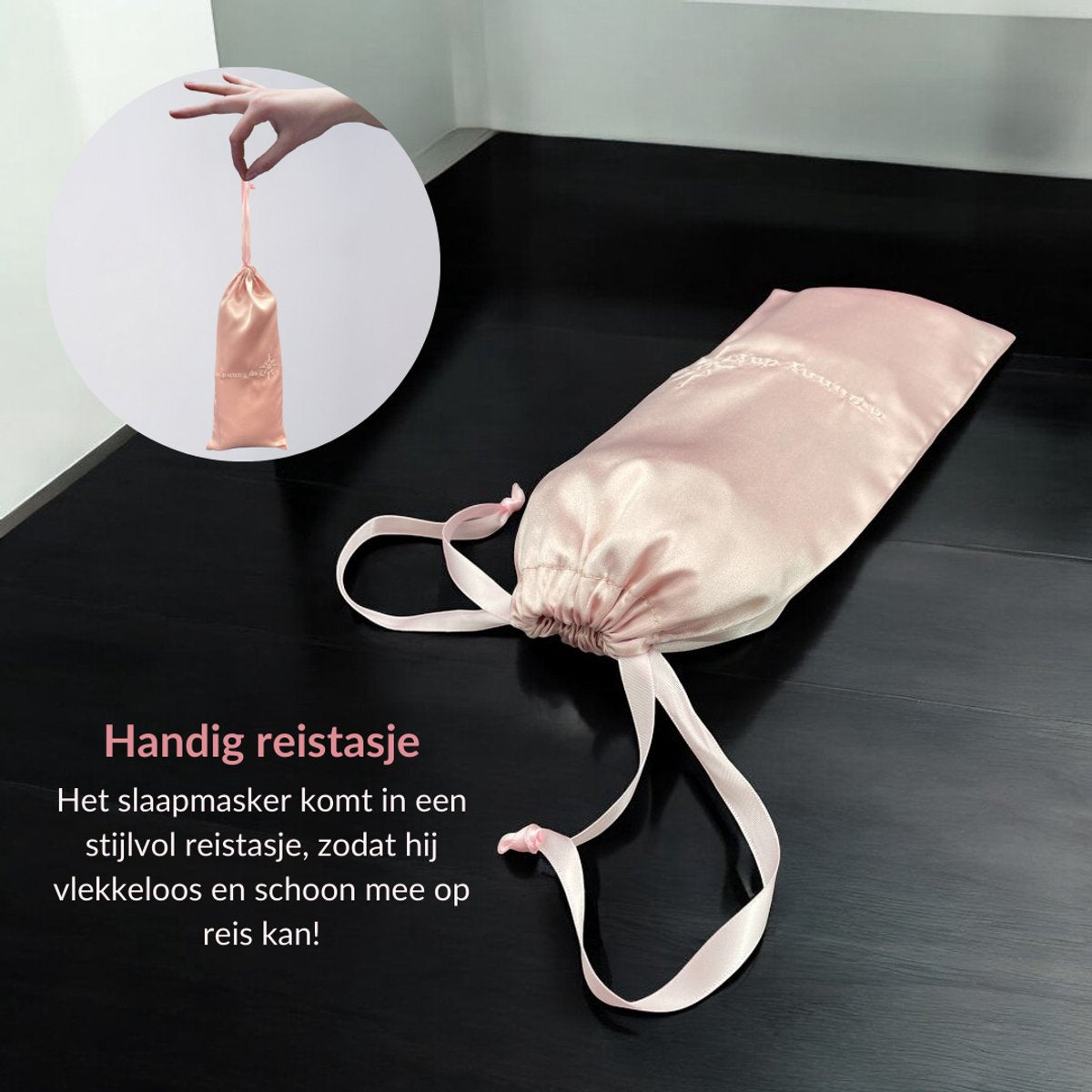 Zijden slaapmasker - roze
