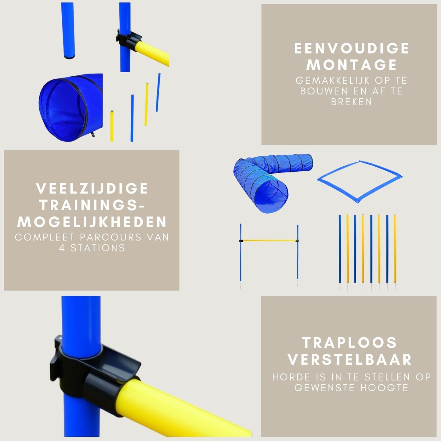 Complete agility set voor honden - 300 cm