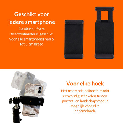 Statief voor smartphone en camera - 160 cm