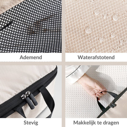 Packing cubes met compressierits - 6-delig - beige