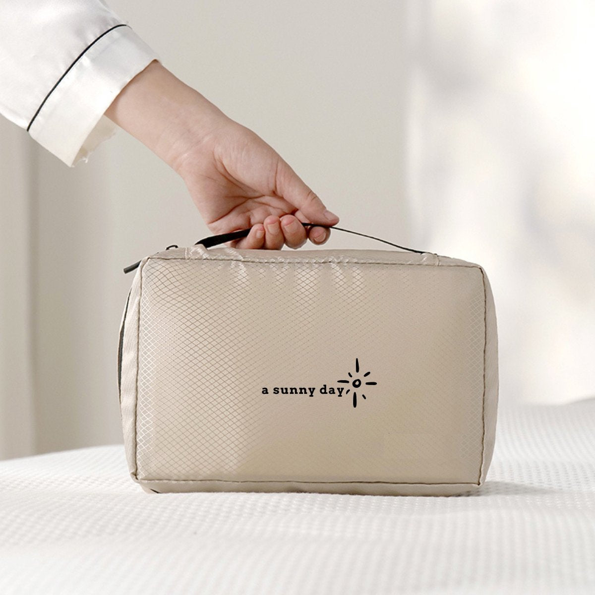 Packing cubes met compressierits - 6-delig - beige