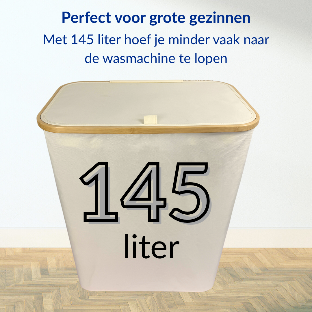 Wasmand met 3 vakken - 145 Liter - Beige