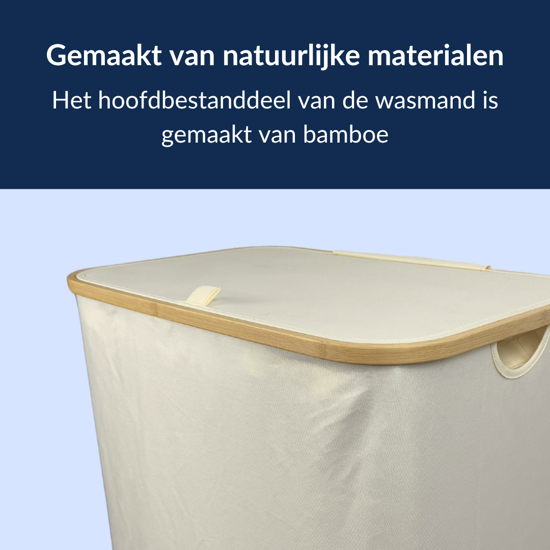 Wasmand met 3 vakken - 145 Liter - Beige
