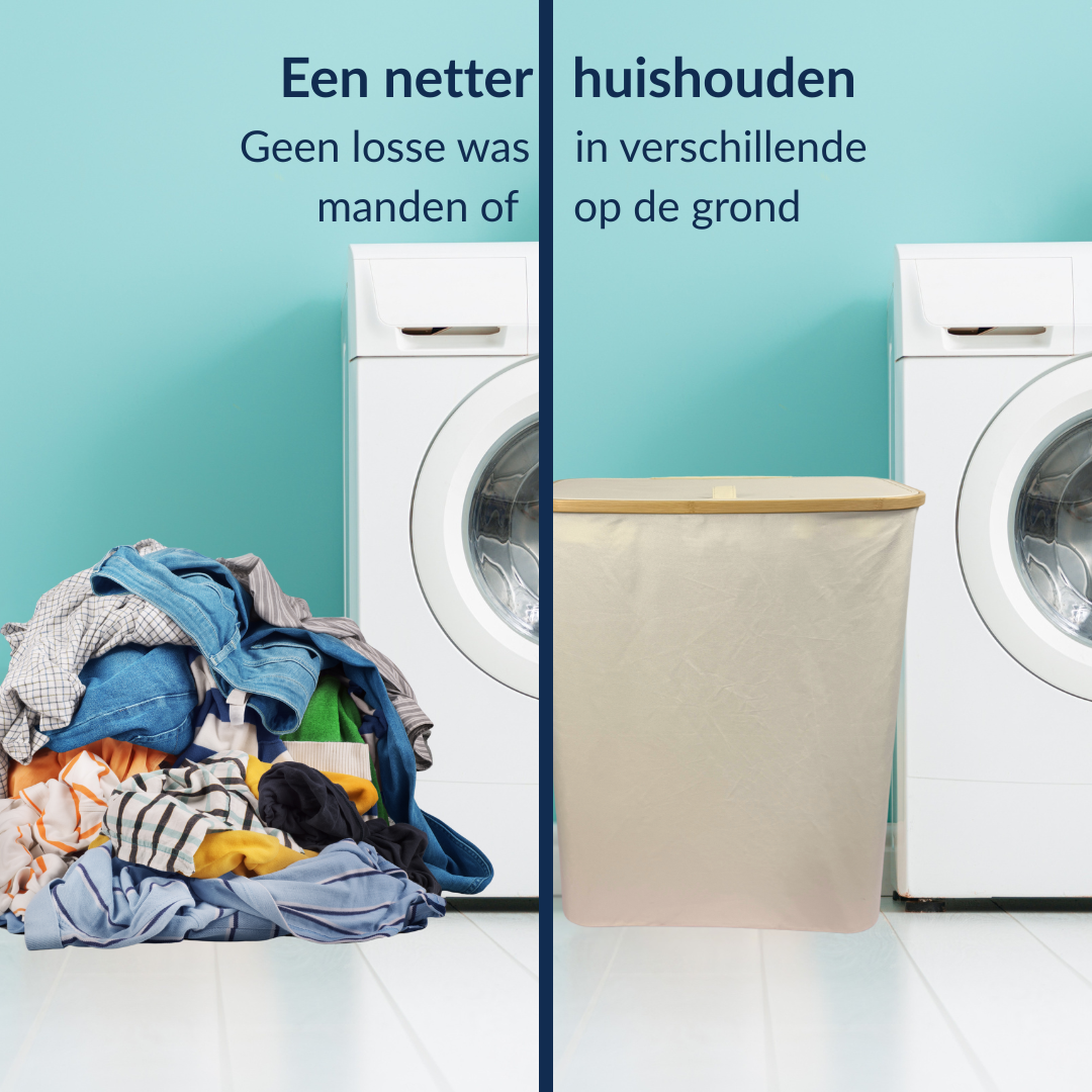 Wasmand met 3 vakken - 145 Liter - Beige