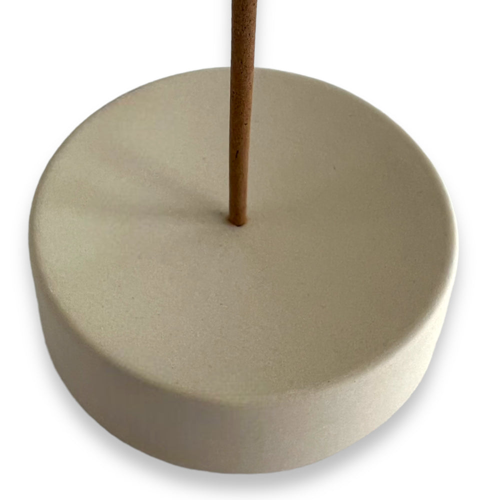 Wierookhouder - keramiek - beige - rond - Ø7,5 cm