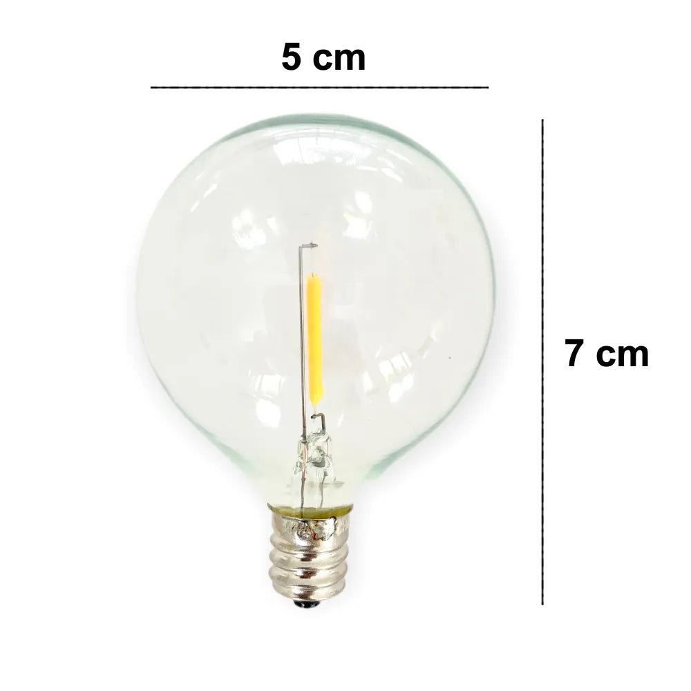 led lichtbronnen XL voor 7,5 en 15 meter lichtsnoer - 2 stuks - E12 fitting - glas