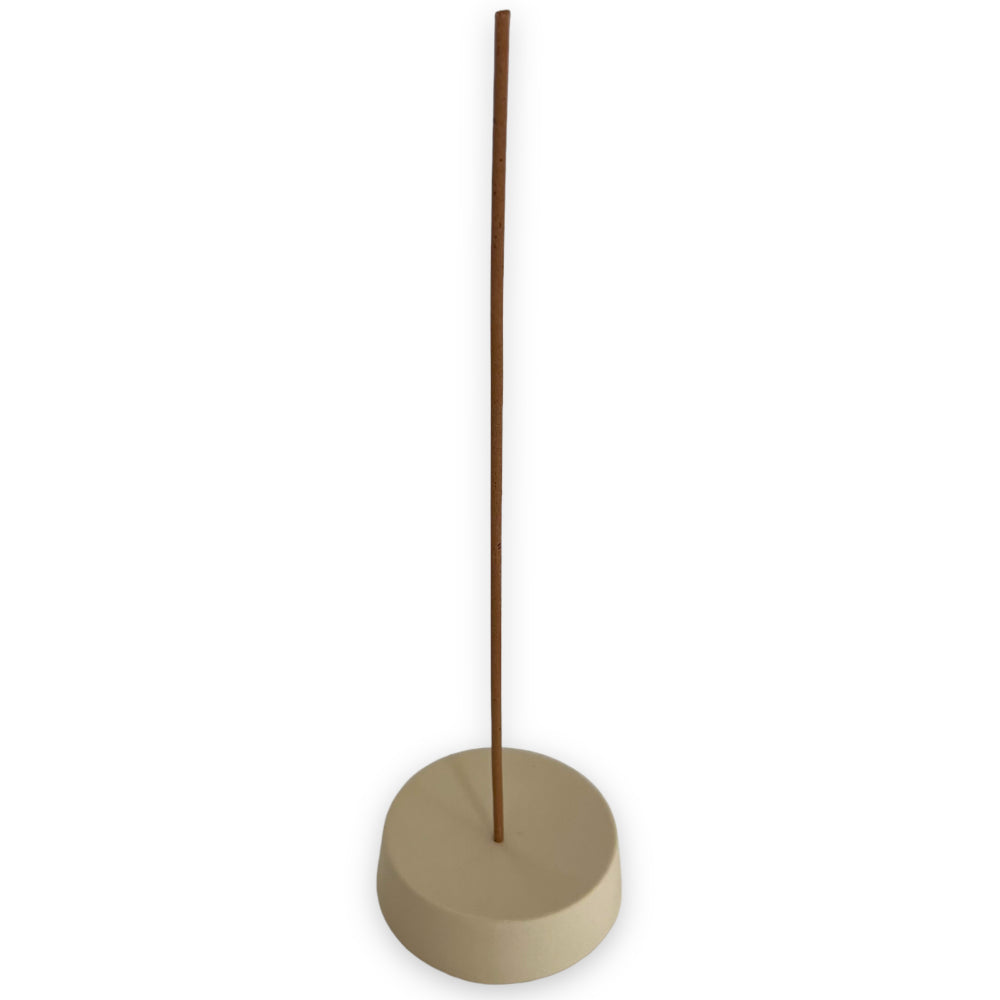 Wierookhouder - keramiek - beige - rond - Ø7,5 cm