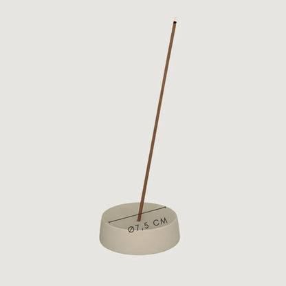 Wierookhouder - keramiek - beige - rond - Ø7,5 cm