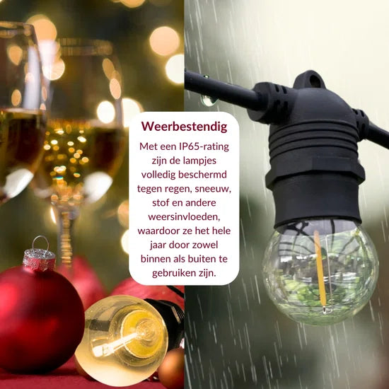 5 meter lichtsnoer + 2 meter aansluitsnoer inclusief 10 LED lampen